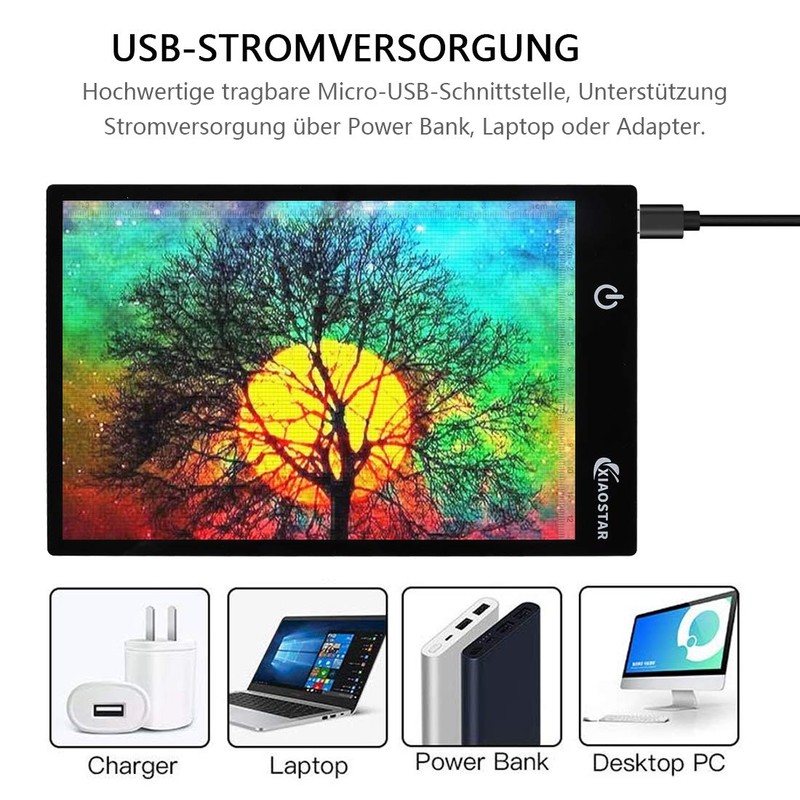 Xiaostar LED light pad A4, brightness dimmable, copy board light