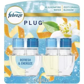 Generic Febreze Plug with Fade Defy Technology Air Freshener - New Limited Edition - (2) of 0.87 fl oz Refills (Georgia Peach Orchard), Clear
