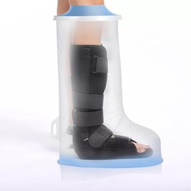 Zolife Waterproof Foot Cover for Shower Adult, Foot Cast Covers with Non-Slip Bottom, Watertight Cast Protector for Surgery Bandage Dressing Wound, Reusable