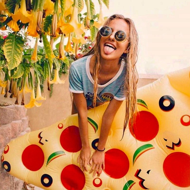 Swimline Inflatable Pizza Slice Pool Float, Multicolor