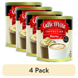 Vita New Caffe D'Vita Premium Instant Mocha Cappuccino, 16 oz Canister (4 pack)