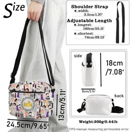 AKTAP Dow-ton Inspired Shoulder Bag British Manor TV Show Gifts Mary Edith Fans Crossbody Bag Adjustable Str-p Crawley Gifts (CB, Dow-ton H CB-HT)