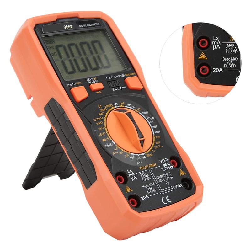 9808+ High Accuracy Digital Multimeter Multifunctional Electrical Tester Measuring AC