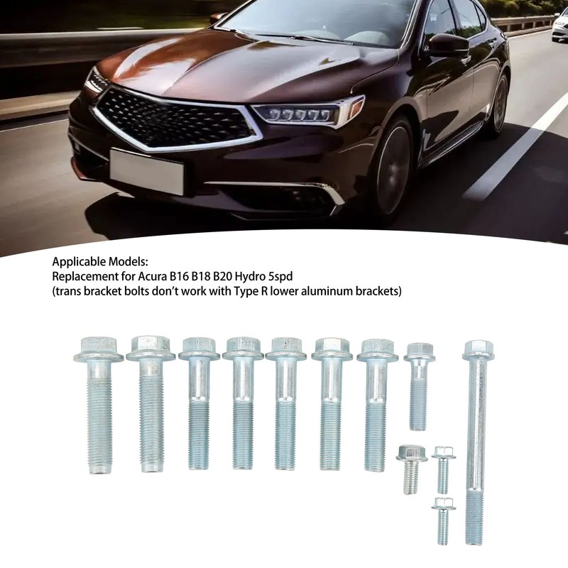 12PCS Transmission Bolt Kit Complete Metal Replacement for Acura B16