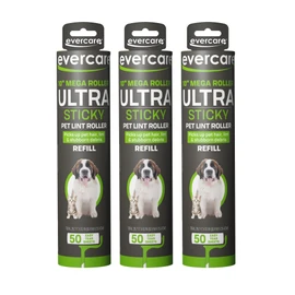 Evercare Pack of 3 All-Purpose Pet Mega Oversized Lint Roller Refills, 50 Sheets Each