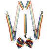 4everStore Unisex's Bow tie & Suspender Sets (Rainbow)