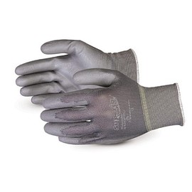 Superior Glove Works S13GPPU Superior Touch Low Linting Polyester String Knit Glove with Polyurethane Coated Palm, Work, 13 Gauge Thickness, Size 10, Gray (Pack of 1 Dozen)