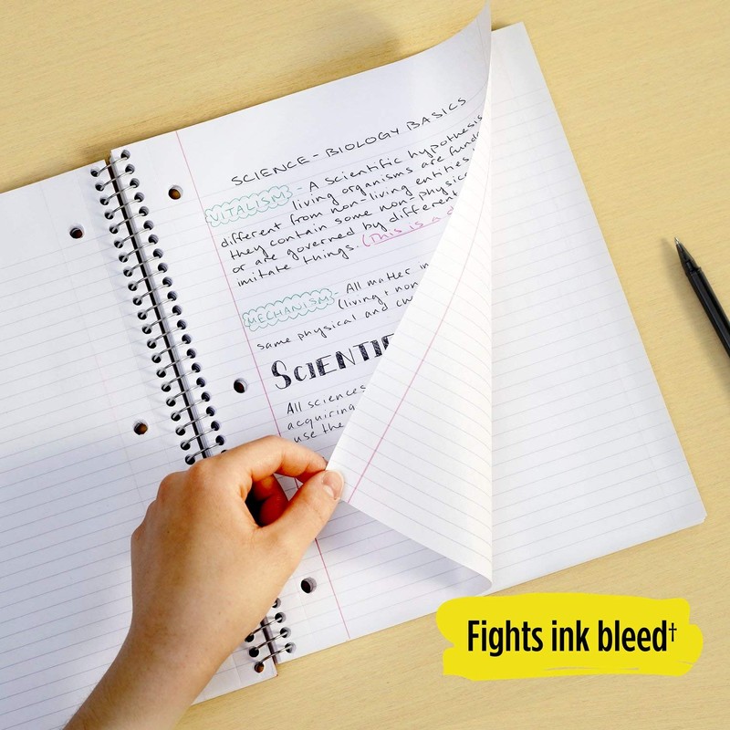 Five Star Spiral Notebook, 3-Subject, Wide Ruled Paper, 10-1/2" x