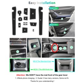 GAFAT Dacia Duster 3 2024 2025 Non-Slip Mats, Rubber Mats for Dacia Duster III from 2024 Onwards Non-Slip Mats Centre Console Cup Holder Door Seam Mats, Dacia Duster 3 Accessories (White)