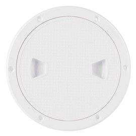 Marine Deck Plate Boat Parts Yacht Deck Lid Hatch Deck Plate White Round Non-Slip Inspection Hatch with Removable Cover, Default