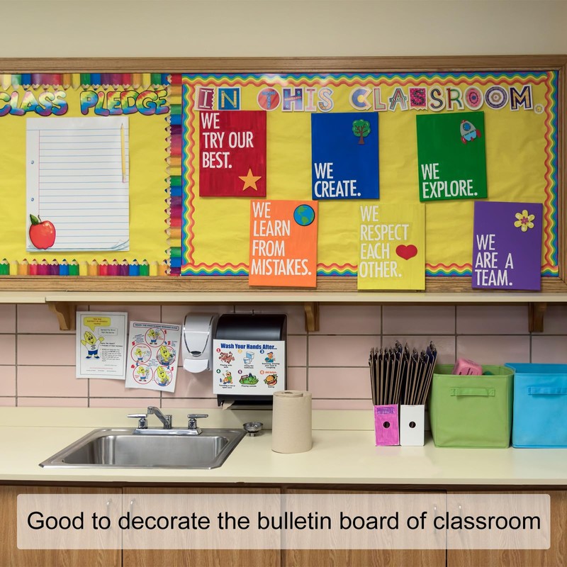 PATIKIL 2.24" x 32.8Ft Bulletin Board Border,Scalloped Trim Strips Wall