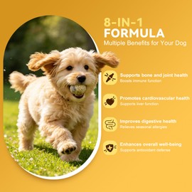 8-in-1 Dog Multivitamin Chews, Omega 3&6, Joint Support,Chicken, 120 Chews