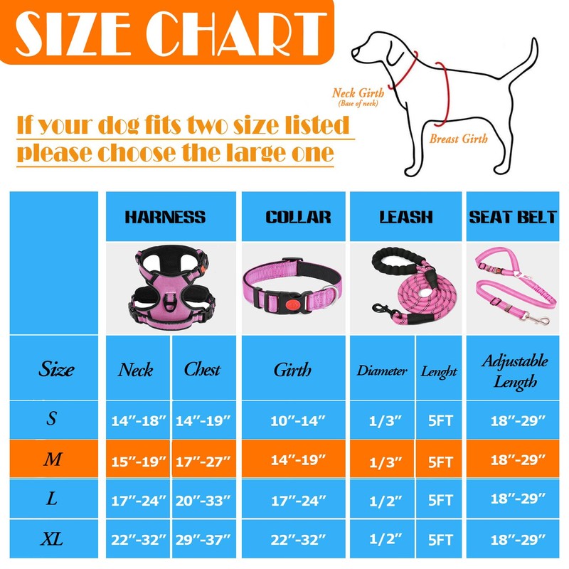 LOBEVE No Pull Dog Harness, Collar & Leash Set |