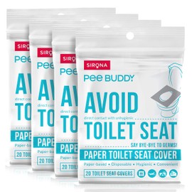 PeeBuddy Disposable Paper Toilet Seat Covers (Pack Of 80) | No Direct Contact with Unhygienic Seats| Easy To Dispose| Nature Friendly| Must Have For Women