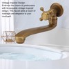 Antique Garden Faucet with Extended Spout Antifreezing Copper Wall Mount