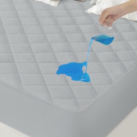 Short Queen Mattress Pad Waterproof Quilted, Short Queen Mattress Protector, Short Queen Size Mattress Cover Fitted Mattress Topper, Up to 20 Inch