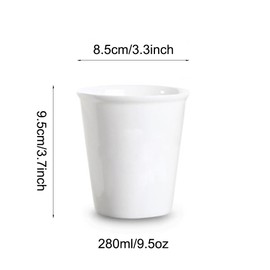 RabyLeo Paper Cup Design Ceramic Mug Eco-Friendly Reusable Cup, Minimalist Home & Office Use. (White & 280 ml)