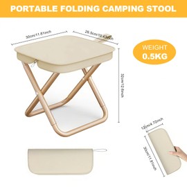 Pmueuff Camping Stool Foldable Folding Stool Fishing Stool Foldable Mini Camping Chair Stool Foldable Camping Stool Small Lightweight Folding Stool with Storage Bag for Camping, Concerts, Fishing