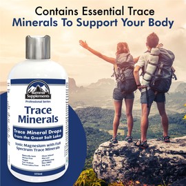 Trace Minerals from the Great Salt Lake, Liquid Drops 355 ml - Magnesium Trace Mineral Supplements