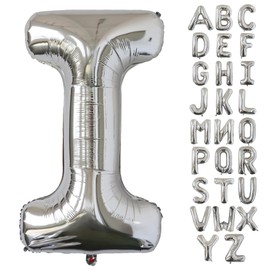 KALOR 40 Inch Silver Letter I Balloons Jumbo Foil Mylar Helium Big Balloons for Birthday Party Anniversary Baby Shower Supplies
