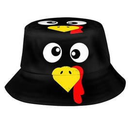 Cute Turkey Bucket Hat for Men Women Teens Packable Funny Turkey Sun Hats Fisherman Hat Cap