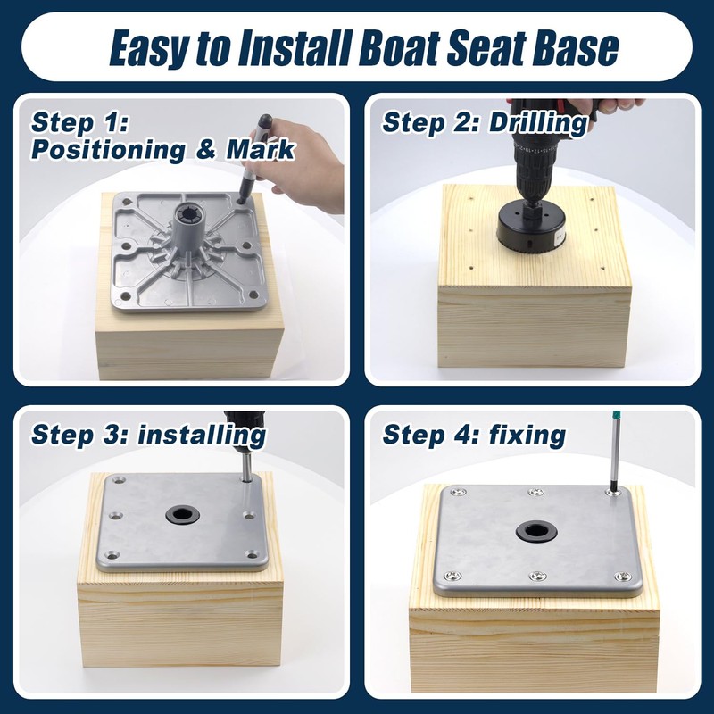 Boat Seat Pedestal 7" x 7" Boat Seat Base with