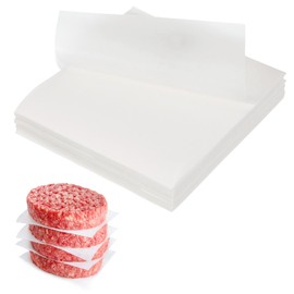 sourcing map 500 Pcs Unbleached Parchment Paper Baking Sheets Squares, 4.7 Inch Hamburger Patty Paper, for Baking Grilling or Meat Storage, White