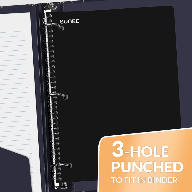 SUNEE Spiral Notebook, 1-Subject, Graph Ruled Paper, 8" x 10-1/2",