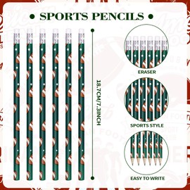 emzrivo 24 Sports Pencils Sports Ball Pencils with Erasers Fun Wooden Sports Pencils Birthday Pencil Drawing Pencils for School (Football)