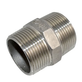 Megairon 1-1/4" x 1-1/4" NPT Male Threaded Hex Nipple,Stainless Steel 304 Quick Coupler Pipe Fitting