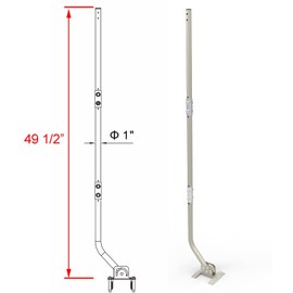 CeKay Outdoor Antenna/Weather Station Adjustable Mounting Pole with Extension Universal Mount Brackets - Easy Installation, Solid Structure, Weather Proof (1" Diameter, 49 1/2" Arm Length)