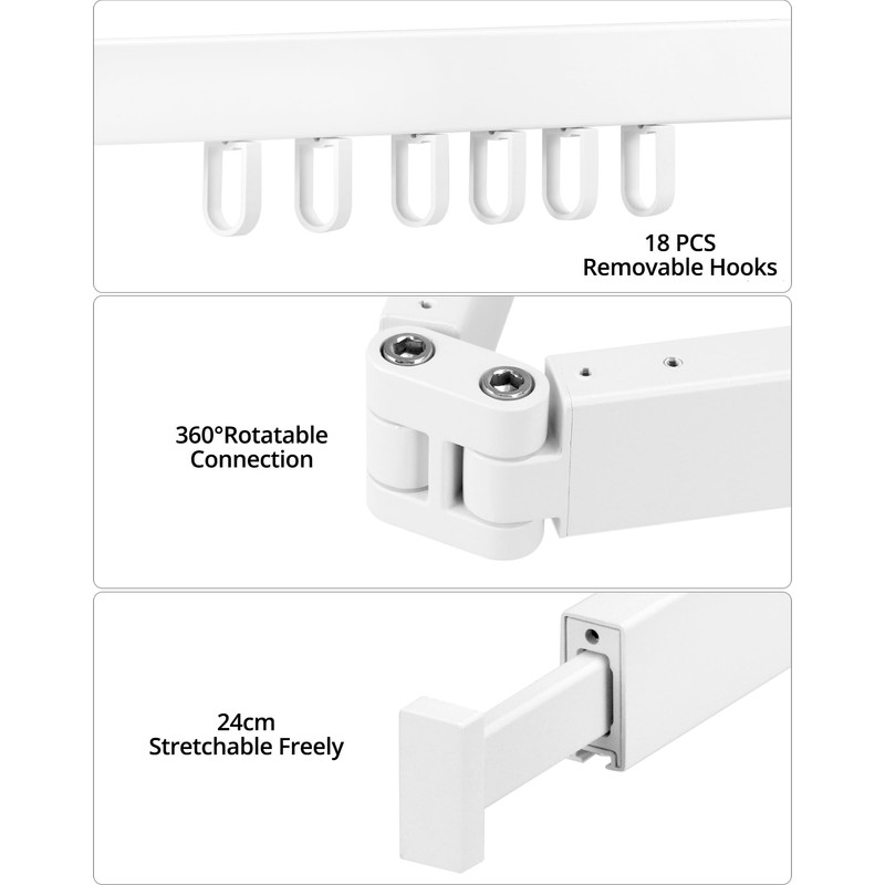QWORK® Wall-Mounted Clothes Rack 120 cm Foldable Clothes Dryer Wall