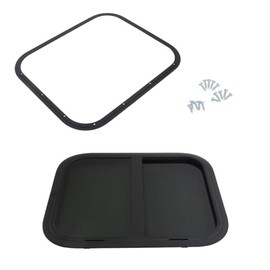 labwork 24W x 20H Aluminum Alloy Tempered Glass Window Horizontal Slider RV Window Cargo Trailer W/ Screen Black