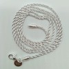 SUKKCCNO S925 Sterling Silver Chain Twisted Rope Chain 2mm can