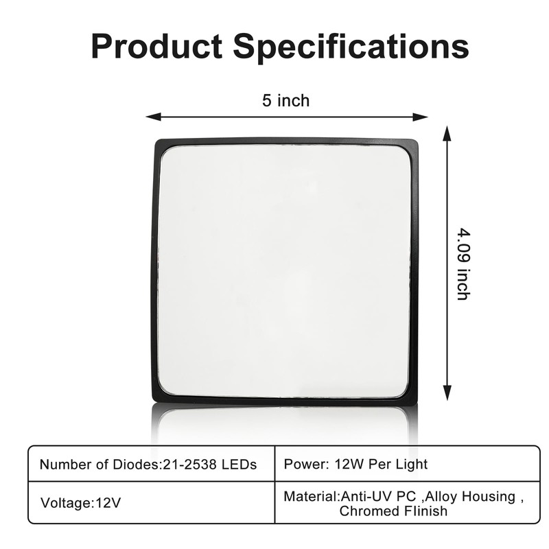 TINWID1919 Chrome Convex Hood Mirror Head for International Durastar Transtar