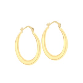 Carissima Gold Women's 9ct Yellow Gold 26mm Flat Creole Earrings