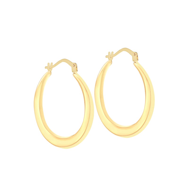 Carissima Gold Women's 9ct Yellow Gold 26mm Flat Creole Earrings