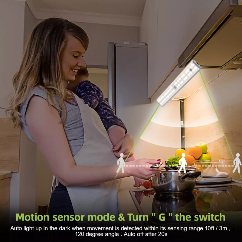 kuled 6Pack LED Closet Light Rechargeable Under Cabinet Lighting Motion