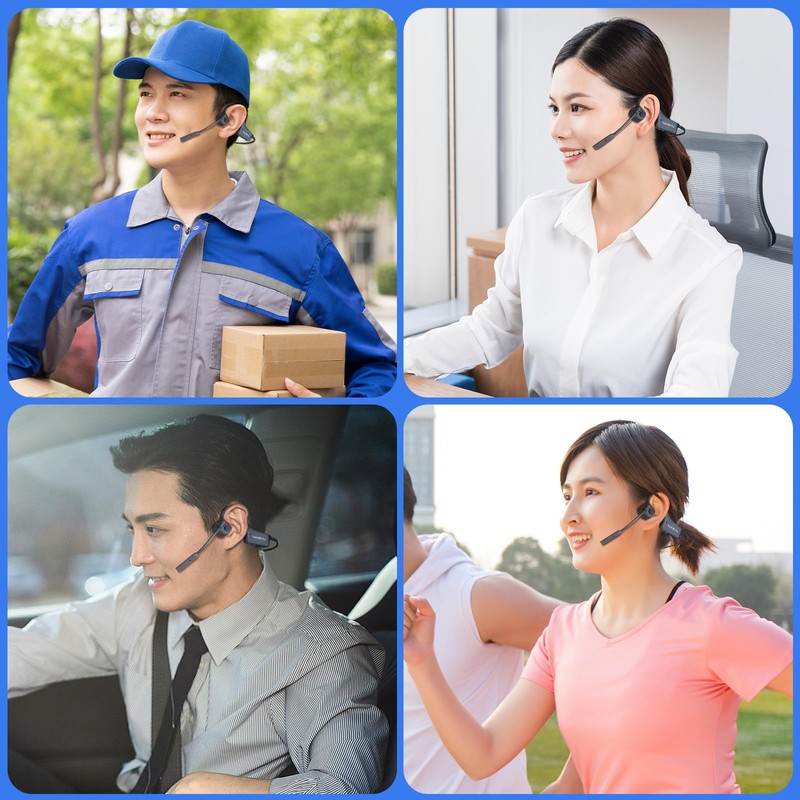 Bone Conduction Earphones Bluetooth with Microphone for Calls Only Noise