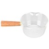 Glass Milk Pot with Wooden Handle V Shaped Spout Noodles