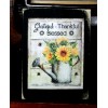 handmade Sunflowers Grateful Thankful Blessed Watering Can Wooden Shelf Sitter