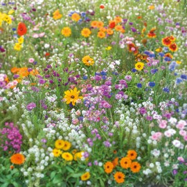 Eden Brothers Flowery Fields Forever Flower Mixed Seeds for Planting, 1 lb, 480,000+ Seeds with Cornflower, Candytuft | Attracts Pollinators, Plant in Spring or Fall, Zones 3, 4, 5, 6, 7, 8, 9, 10