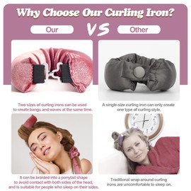 Pack of 2 Hair Rollers without Heat, Overnight Curls for Long Hair, Soft Hair Rollers for Natural Waves, DIY Styling for the Night, Curls without Heat (Brown)