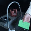 JIMEI Travertine Marble Sponge Holder for Kitchen Counter - Natural
