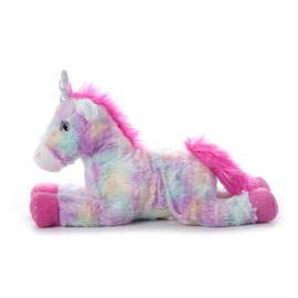 The Petting Zoo, Unicorn Stuffed Animal Plush Toy, Unicorn Gifts for Girls, Pastel Tie Dye Rainbow Unicorn with Silver Sparkly Horn, 14 inches
