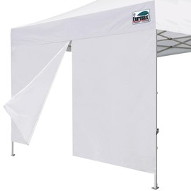 Eurmax USA Instant Canopy SunWall Canopy Middle Zipper Wall for Easy Entry and Exit Sidewall for Pop Up Canopy Tent,1 Pack Sidewall Only (10Ft×5.6Ft,Ivory White)