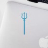 Transparent Decal Stickers of Trident Silhouette (Azure Blue) Premium Waterproof