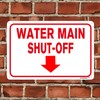 AUCCMORLY 8"x12" Aluminum Sign, Water Main Shut-Off Sign, Metal Sign