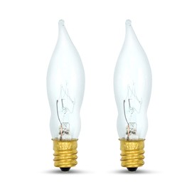 lumenivo 7.5 Watt Light Bulbs 120V/130V Bent Tip Candelabra, Flame Tip Chandelier Bulbs, Flame Shaped Light Bulbs Standard Base – Replacement Christmas Candle Tip Incandescent E12 Bulbs – 2 Pack