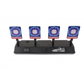 OpTacs - Electronic Target for Airsoft and Nerf Pistol - Digital Scoring Target Auto Reset with Light and Sound Effects with 4 Targets for Airsoft